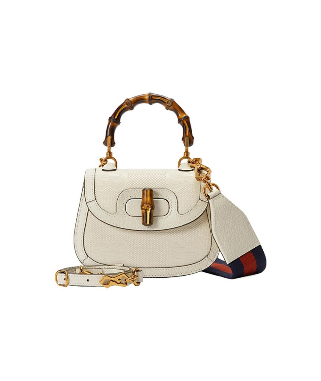 GUCCI Белая кожаная сумка через плечо, фото 2