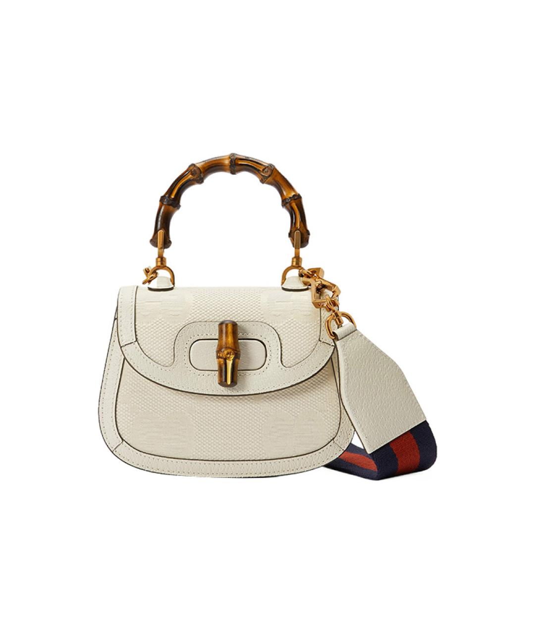 GUCCI Белая кожаная сумка через плечо, фото 6