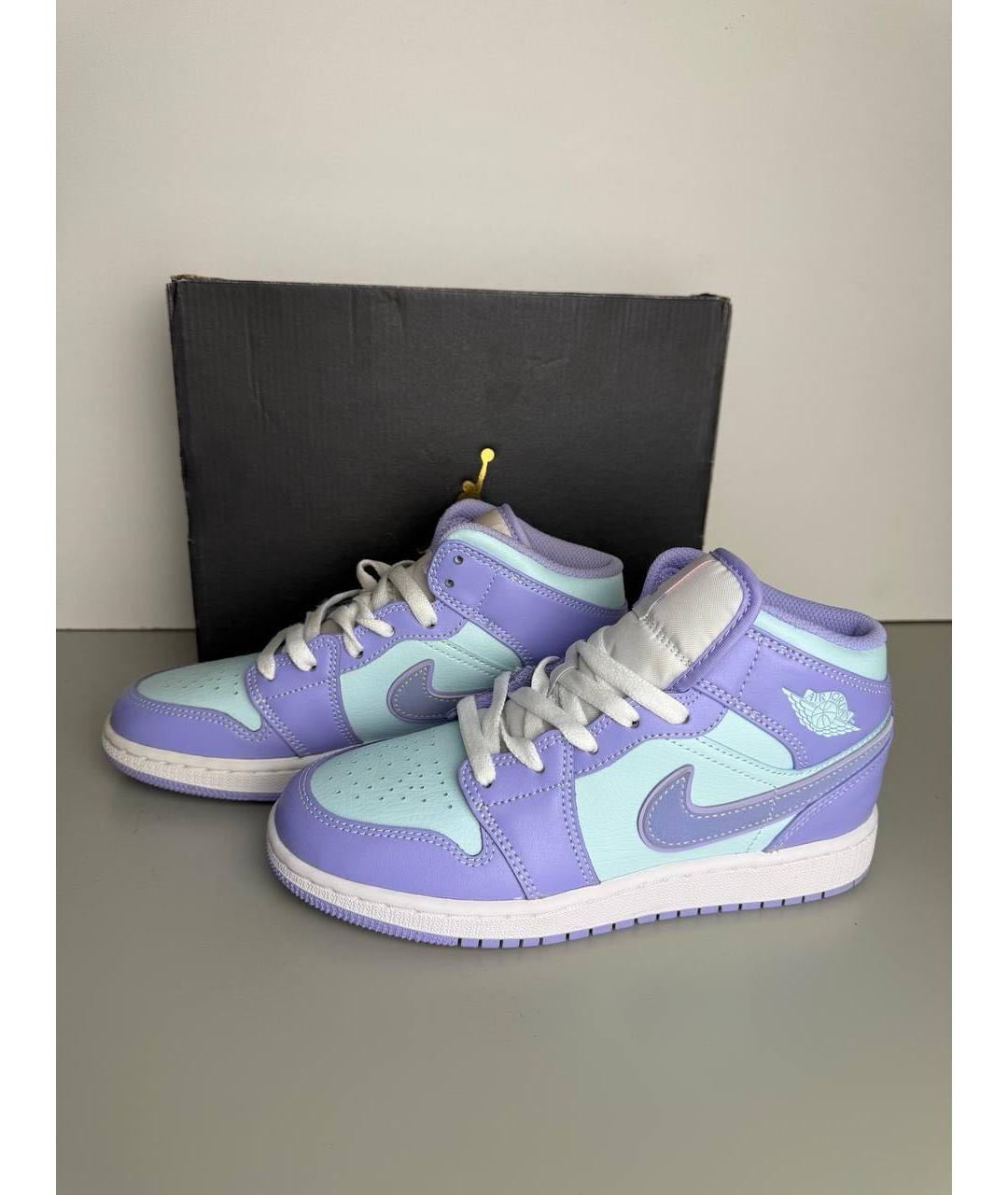 JORDAN Бирюзовые кожаные кроссовки, фото 3