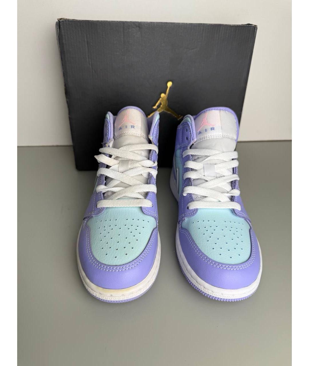 JORDAN Бирюзовые кожаные кроссовки, фото 2