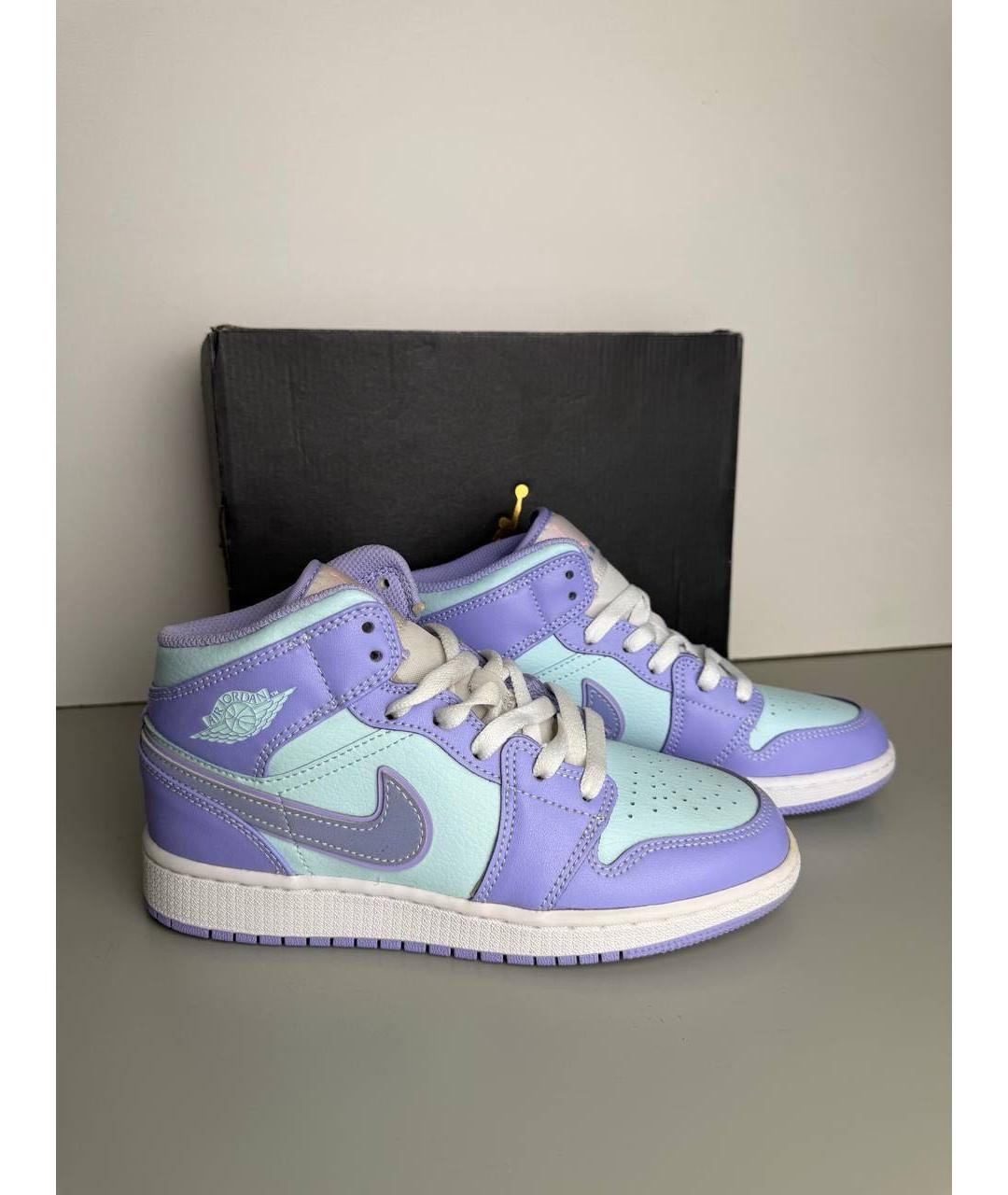 JORDAN Бирюзовые кожаные кроссовки, фото 5