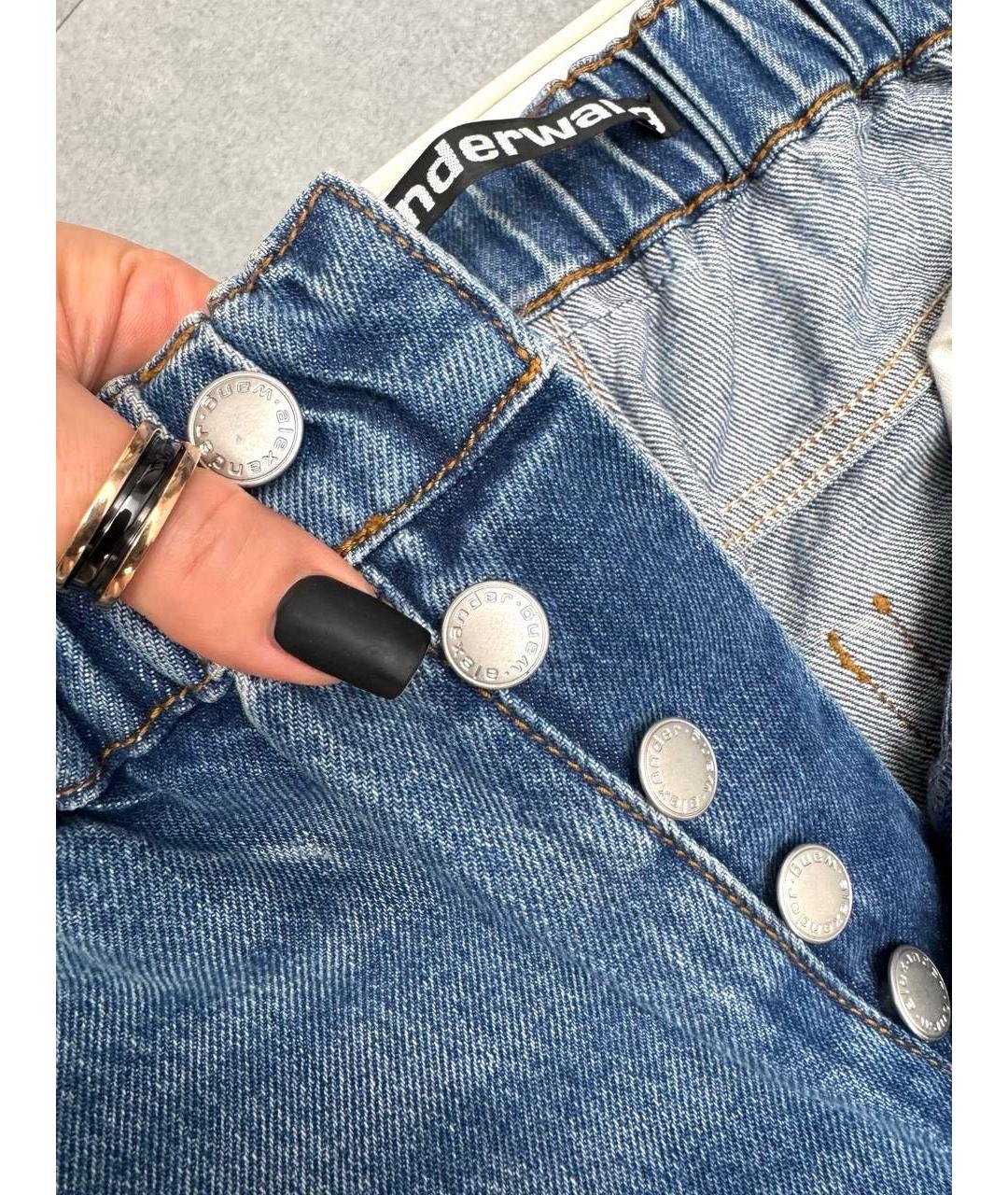 ALEXANDER WANG Синие хлопковые прямые джинсы, фото 4