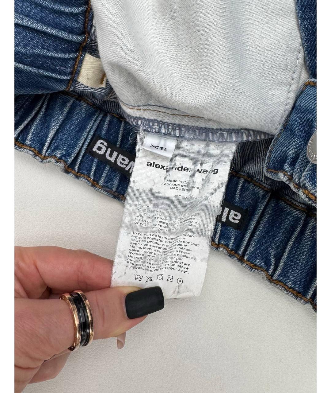 ALEXANDER WANG Синие хлопковые прямые джинсы, фото 7