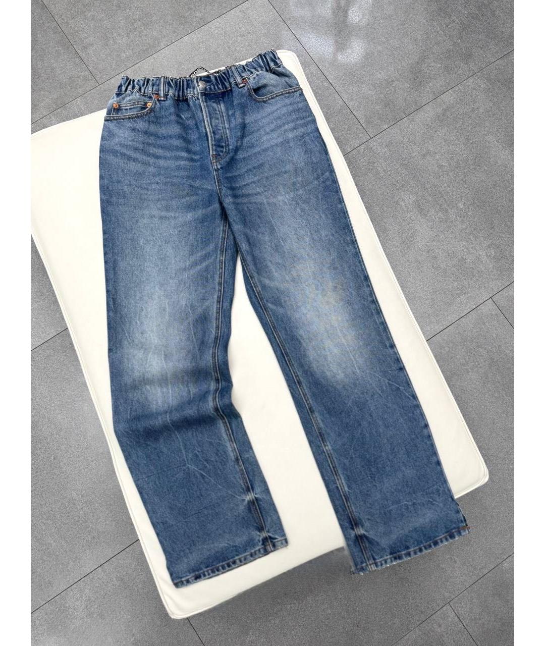 ALEXANDER WANG Синие хлопковые прямые джинсы, фото 9