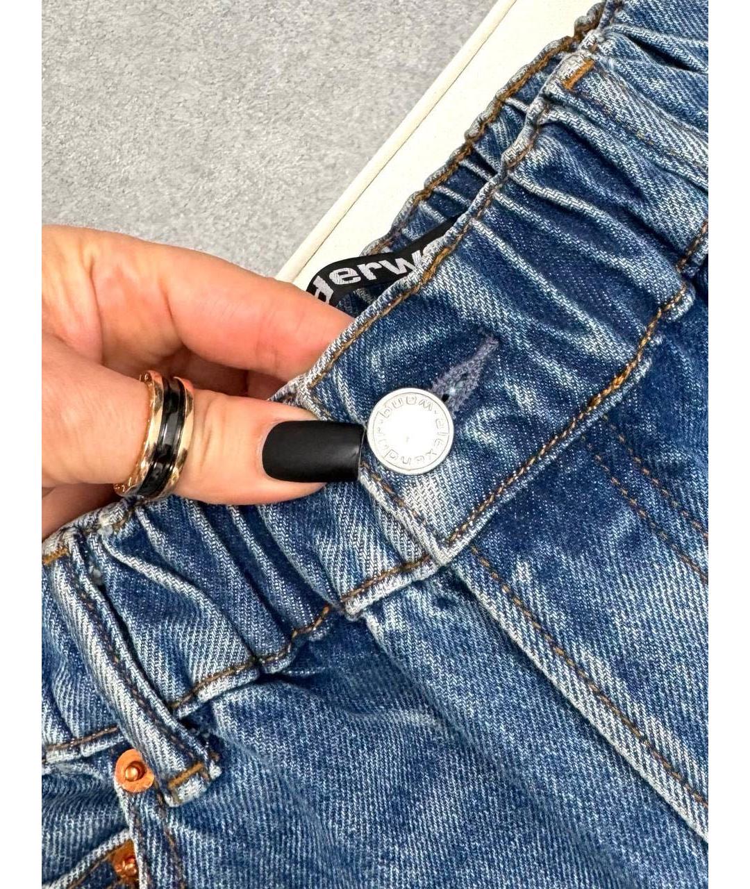 ALEXANDER WANG Синие хлопковые прямые джинсы, фото 8