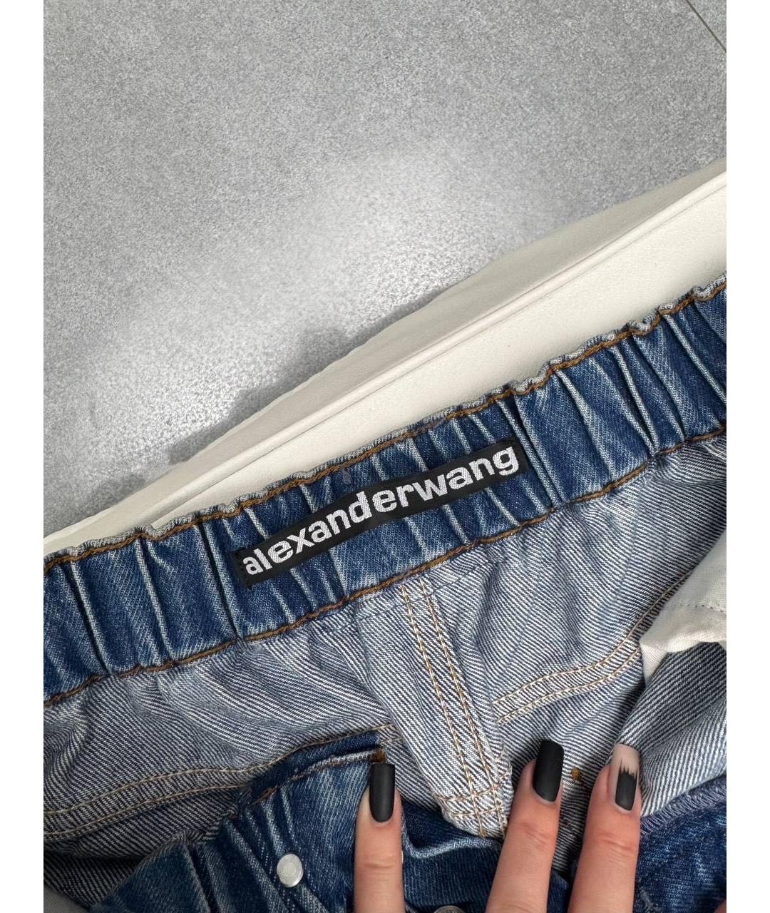 ALEXANDER WANG Синие хлопковые прямые джинсы, фото 5