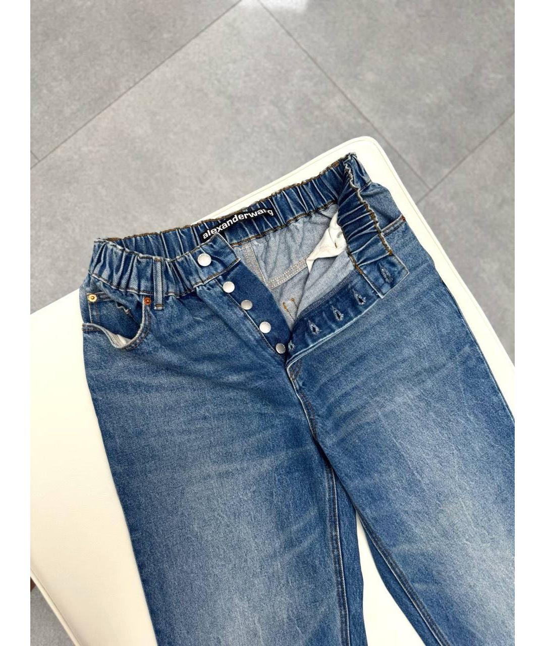 ALEXANDER WANG Синие хлопковые прямые джинсы, фото 3