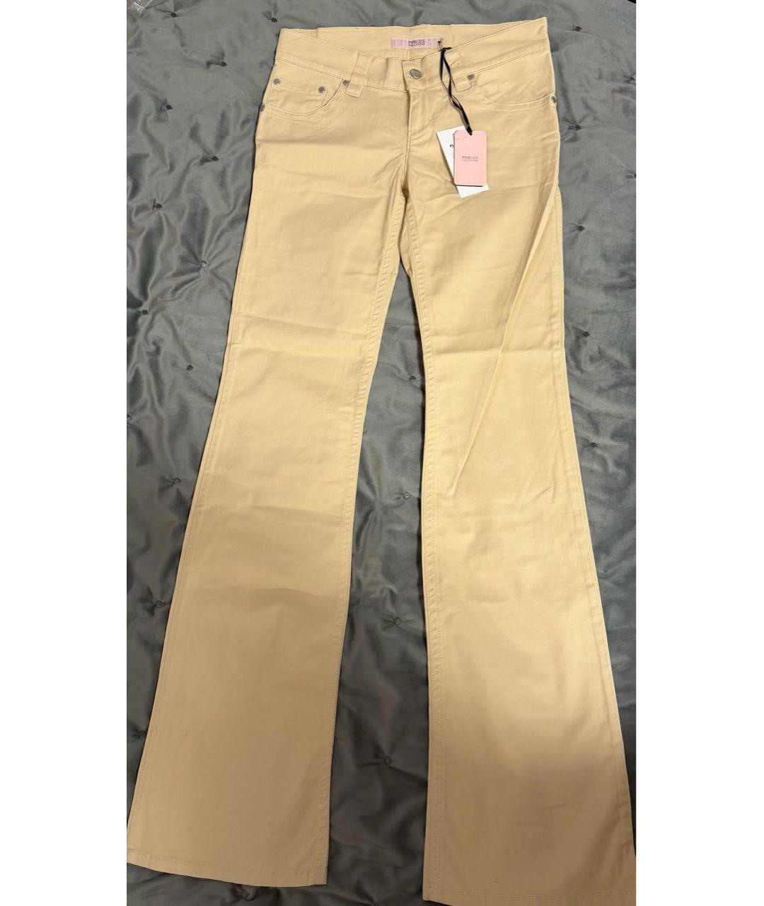 RED VALENTINO Бежевые хлопковые джинсы клеш, фото 5