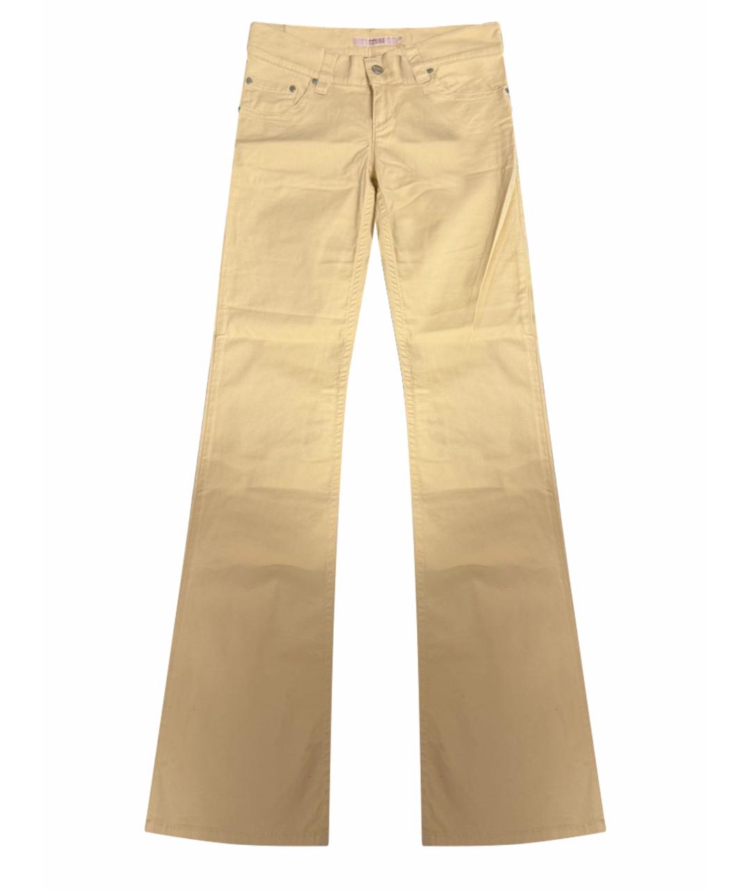 RED VALENTINO Бежевые хлопковые джинсы клеш, фото 1