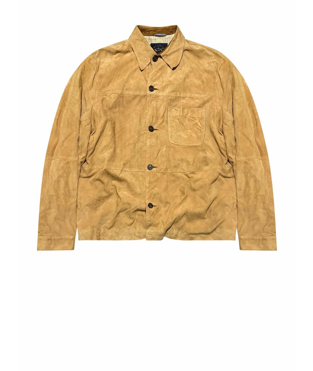 PAUL & SHARK Горчичная кожаная куртка, фото 1