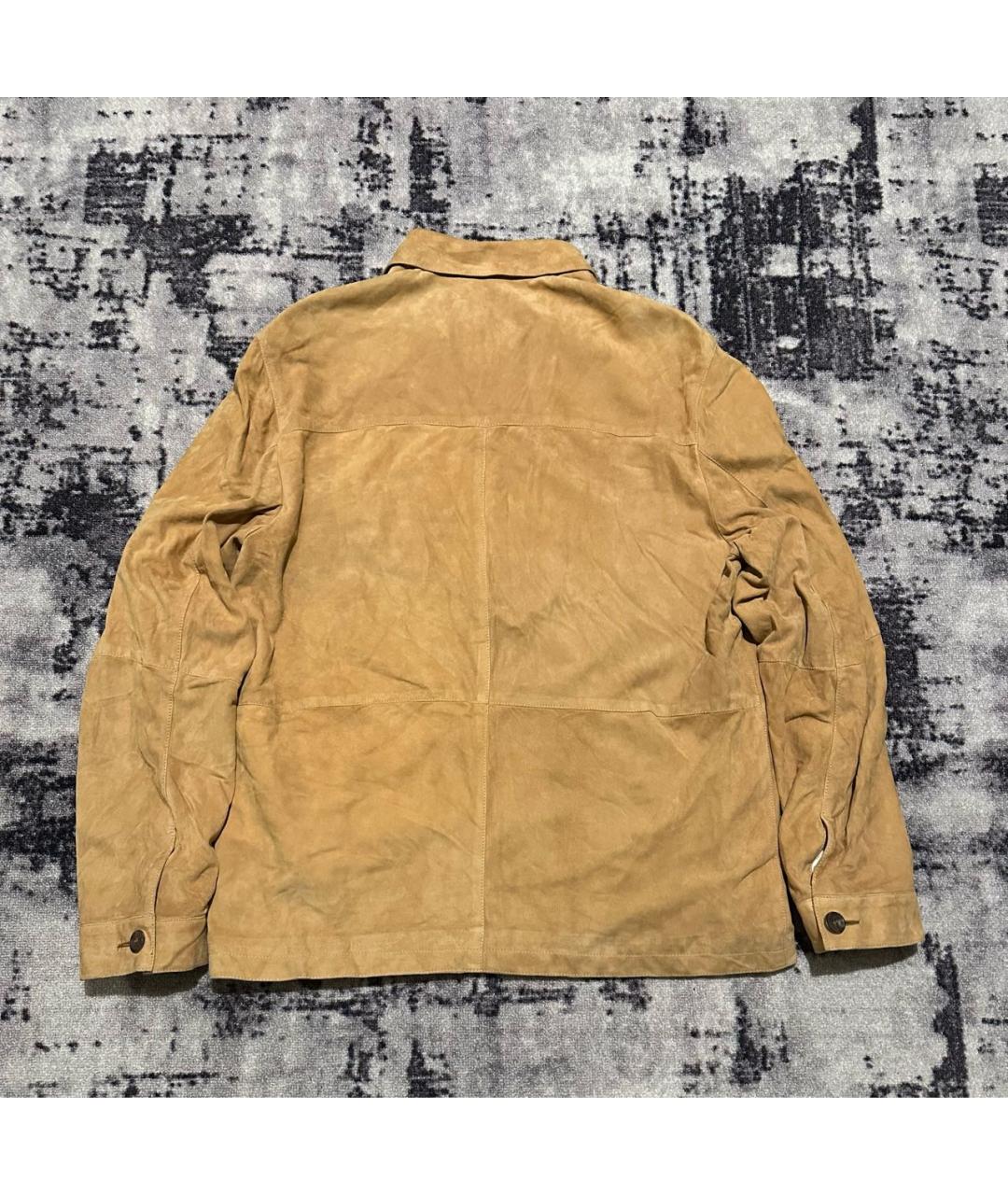 PAUL & SHARK Горчичная кожаная куртка, фото 2