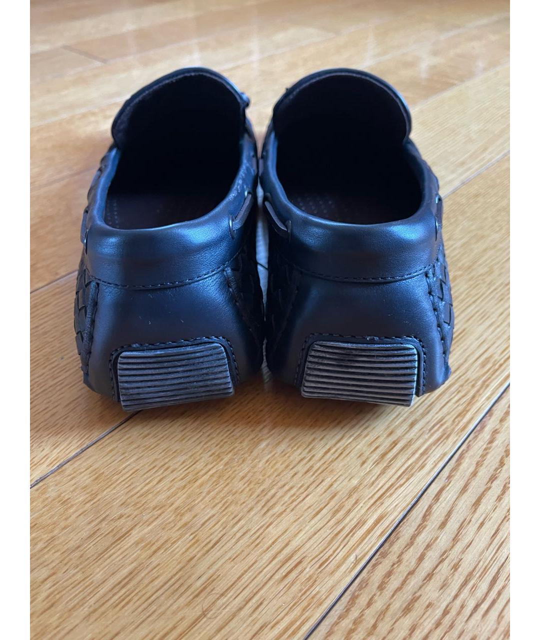 BOTTEGA VENETA Темно-синие кожаные мокасины, фото 4