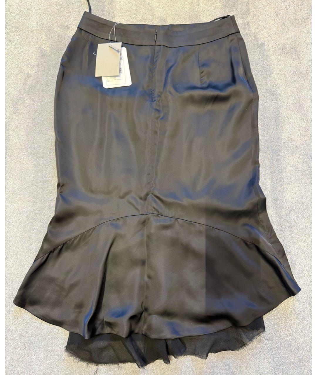 TOM FORD Черная шелковая юбка миди, фото 2