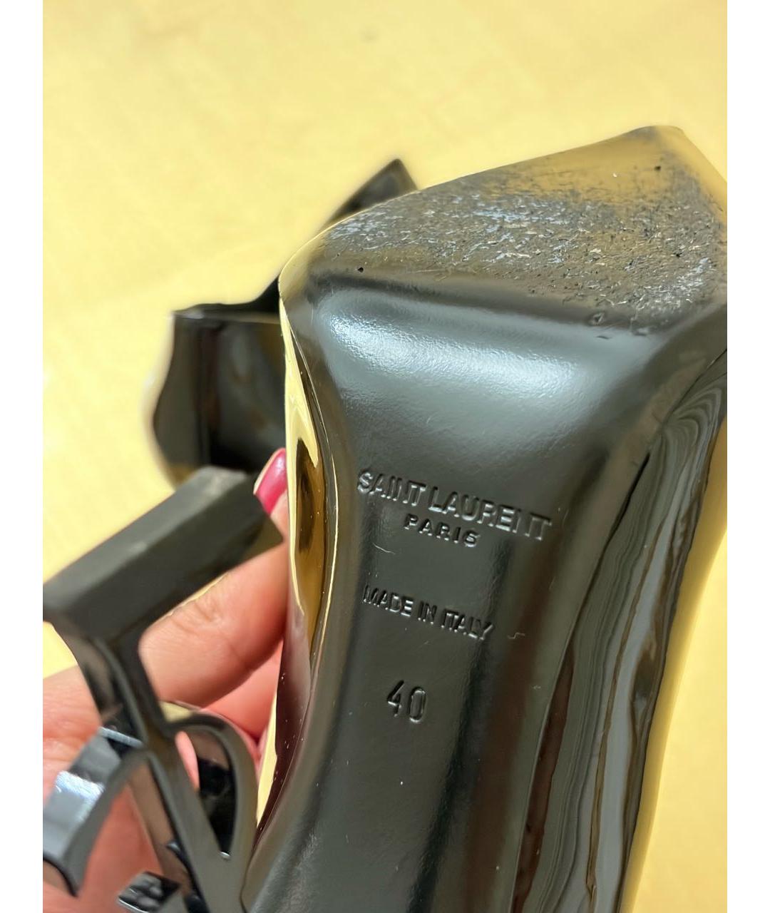 SAINT LAURENT Черные туфли из лакированной кожи, фото 6