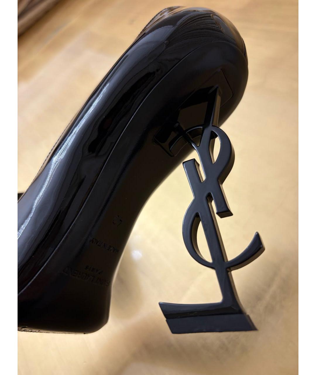 SAINT LAURENT Черные туфли из лакированной кожи, фото 5