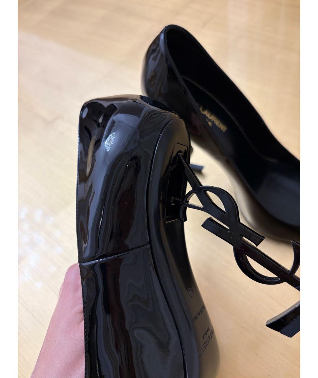SAINT LAURENT Черные туфли из лакированной кожи, фото 4