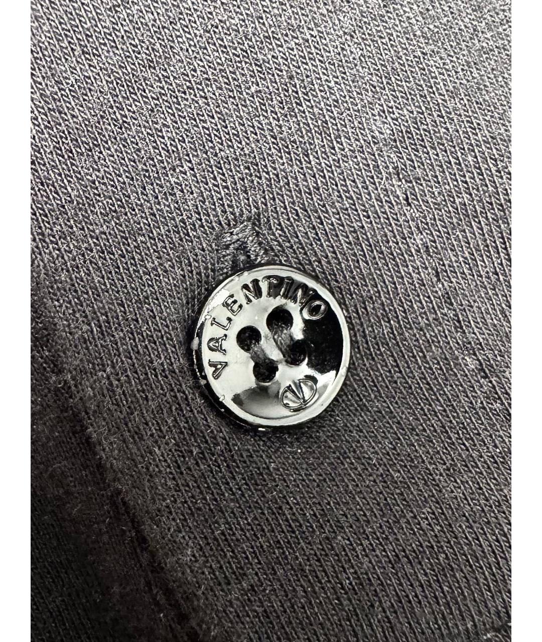 VALENTINO Черная хлопковая футболка, фото 4