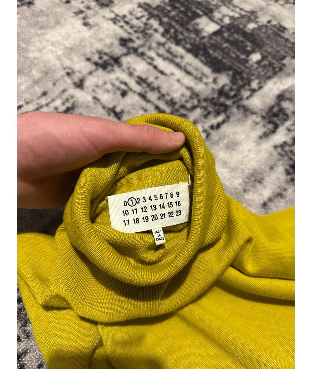 MAISON MARGIELA Желтое шерстяное повседневное платье, фото 5