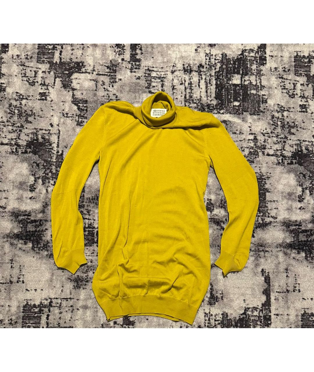 MAISON MARGIELA Желтое шерстяное повседневное платье, фото 9