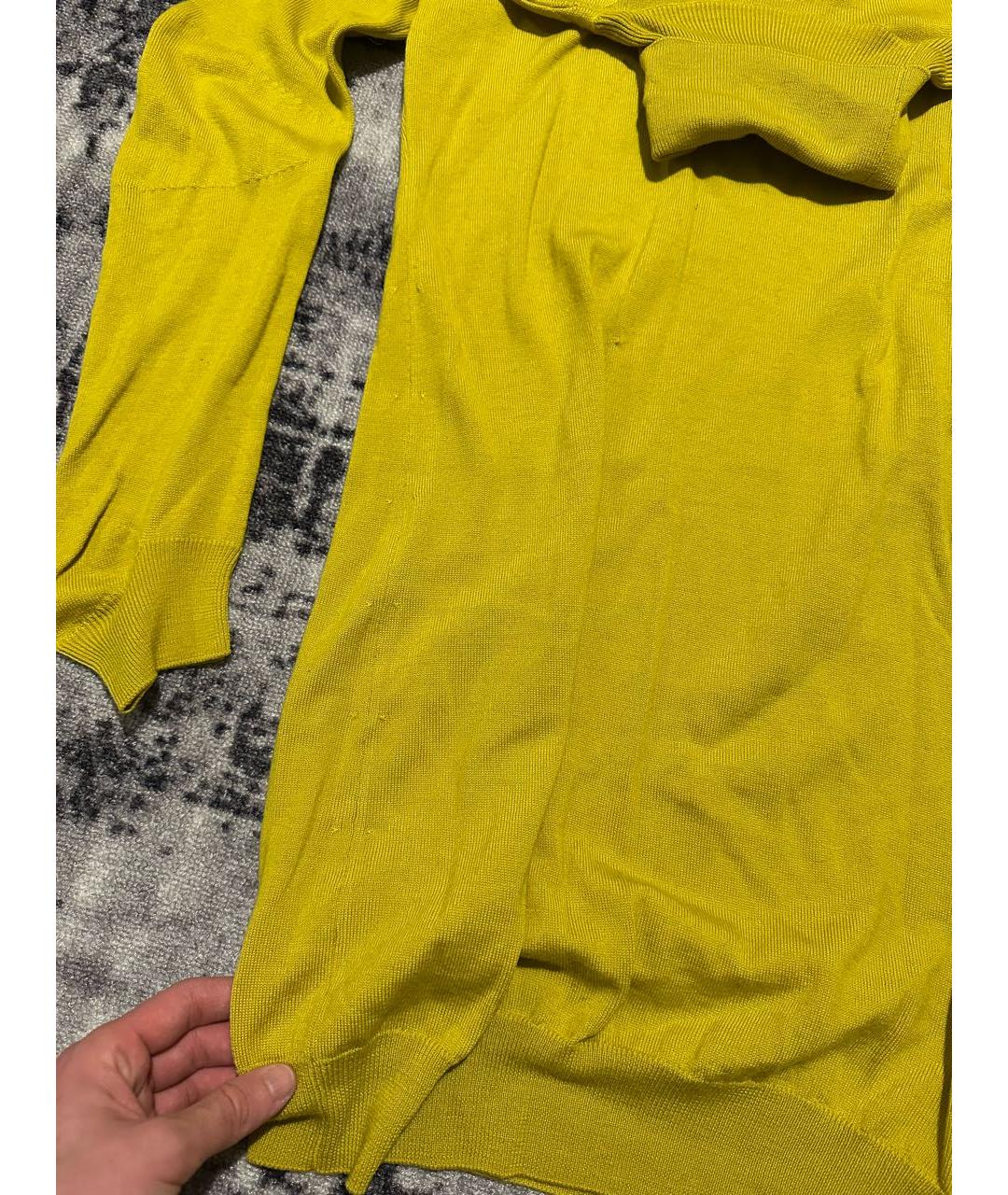 MAISON MARGIELA Желтое шерстяное повседневное платье, фото 4