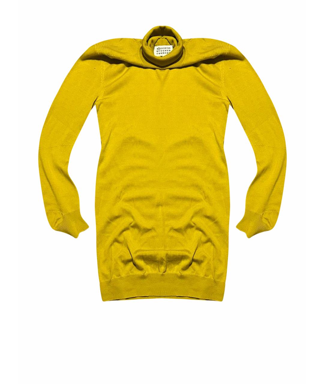 MAISON MARGIELA Желтое шерстяное повседневное платье, фото 1