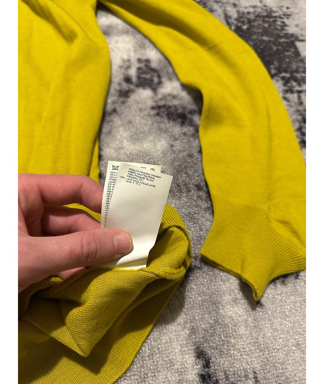 MAISON MARGIELA Желтое шерстяное повседневное платье, фото 8