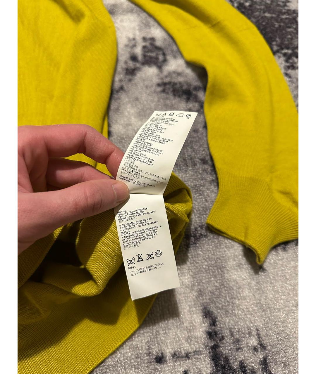 MAISON MARGIELA Желтое шерстяное повседневное платье, фото 7