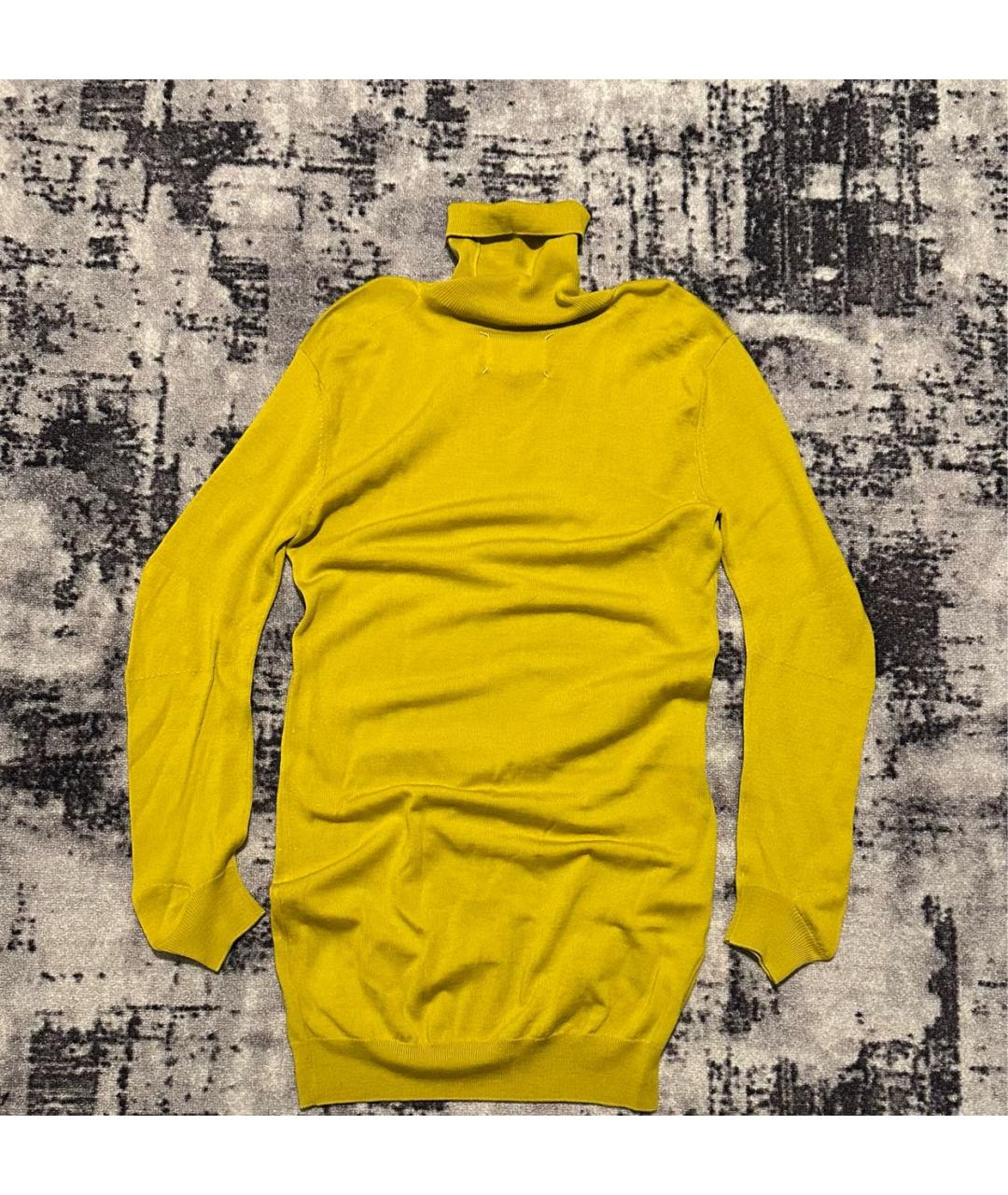 MAISON MARGIELA Желтое шерстяное повседневное платье, фото 2