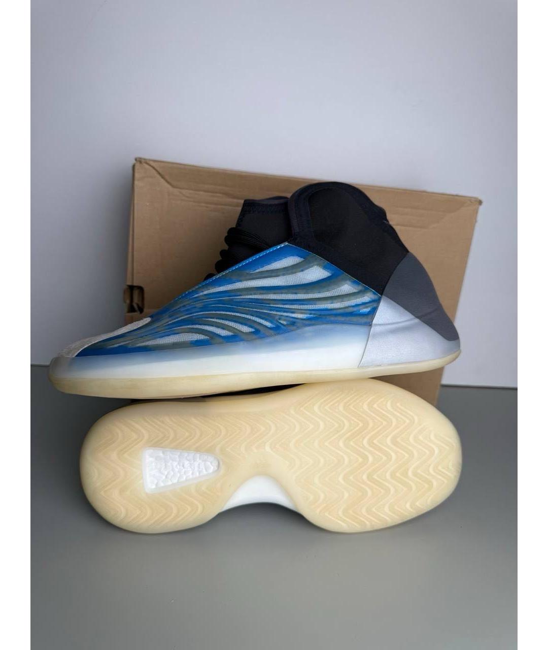 ADIDAS YEEZY Бирюзовые синтетические низкие кроссовки / кеды, фото 4