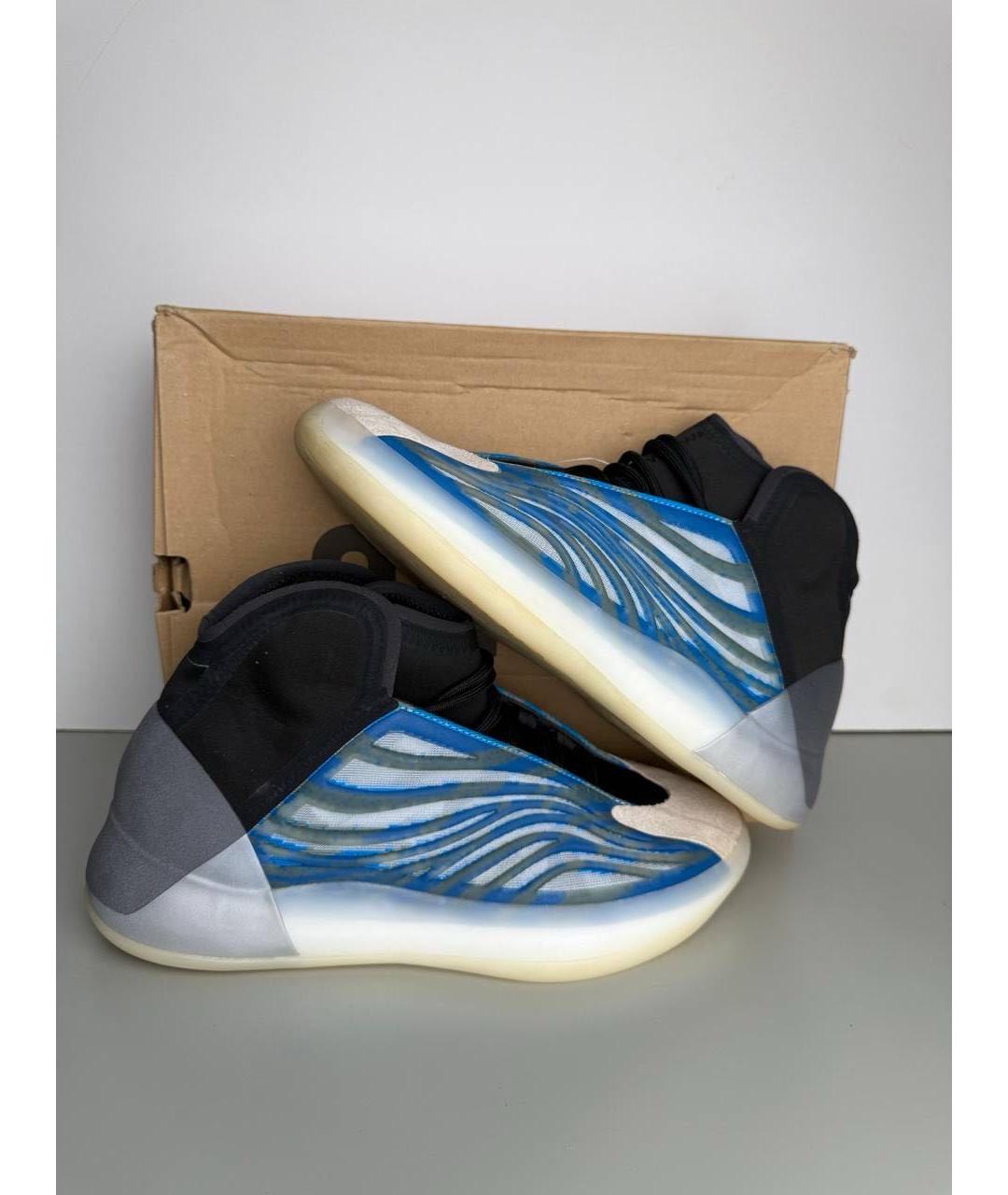 ADIDAS YEEZY Бирюзовые синтетические низкие кроссовки / кеды, фото 3