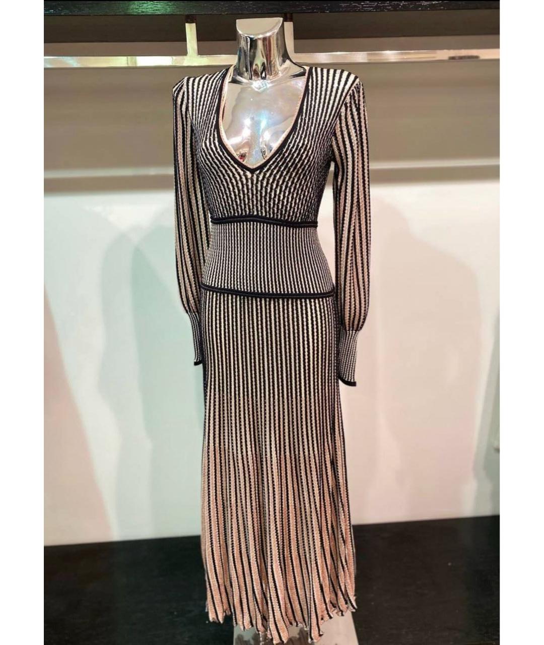 ALEXANDER MCQUEEN Золотое вискозное повседневное платье, фото 6