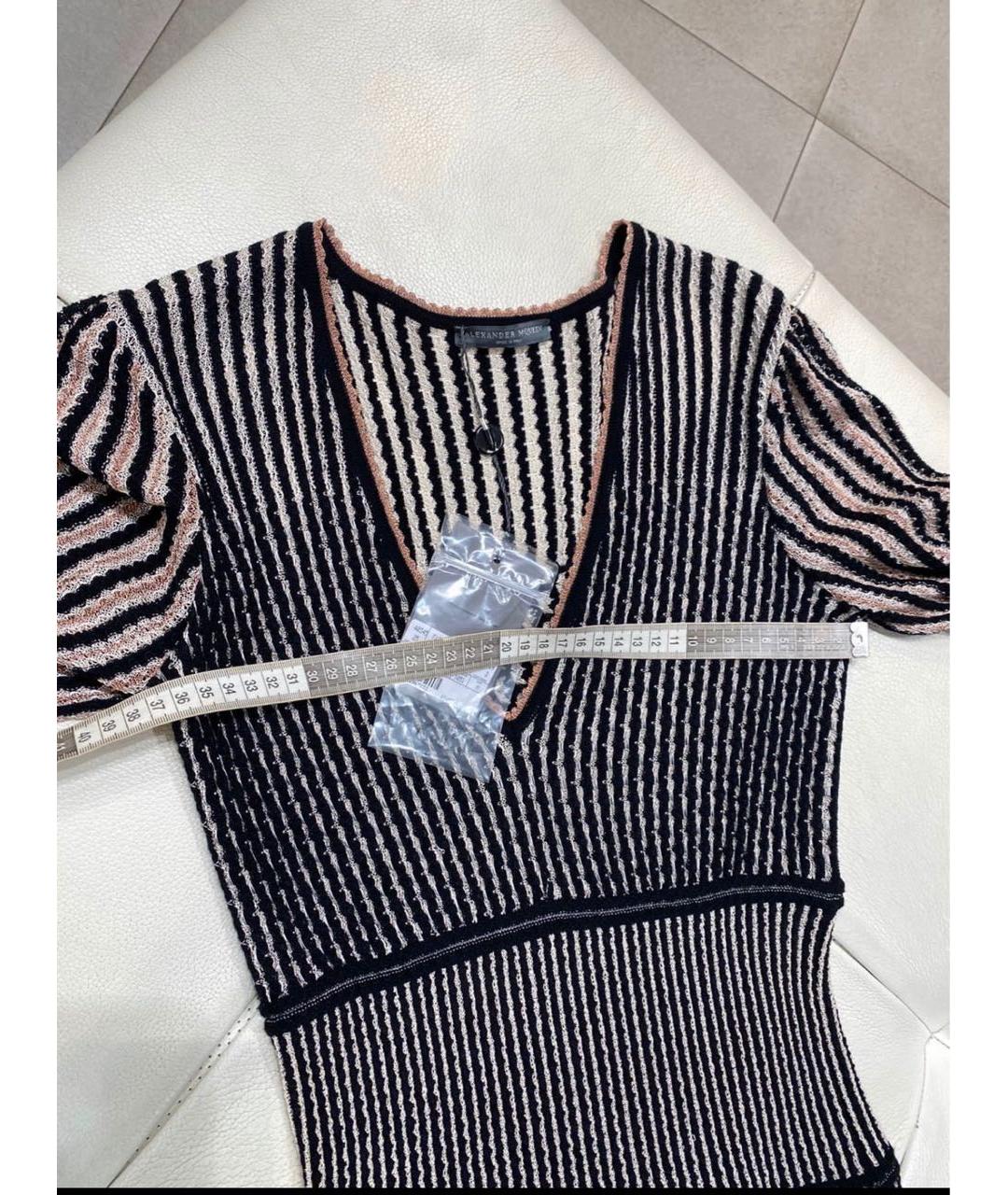 ALEXANDER MCQUEEN Золотое вискозное повседневное платье, фото 4