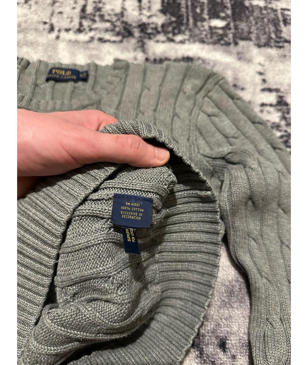 POLO RALPH LAUREN Антрацитовый хлопковый джемпер / свитер, фото 6