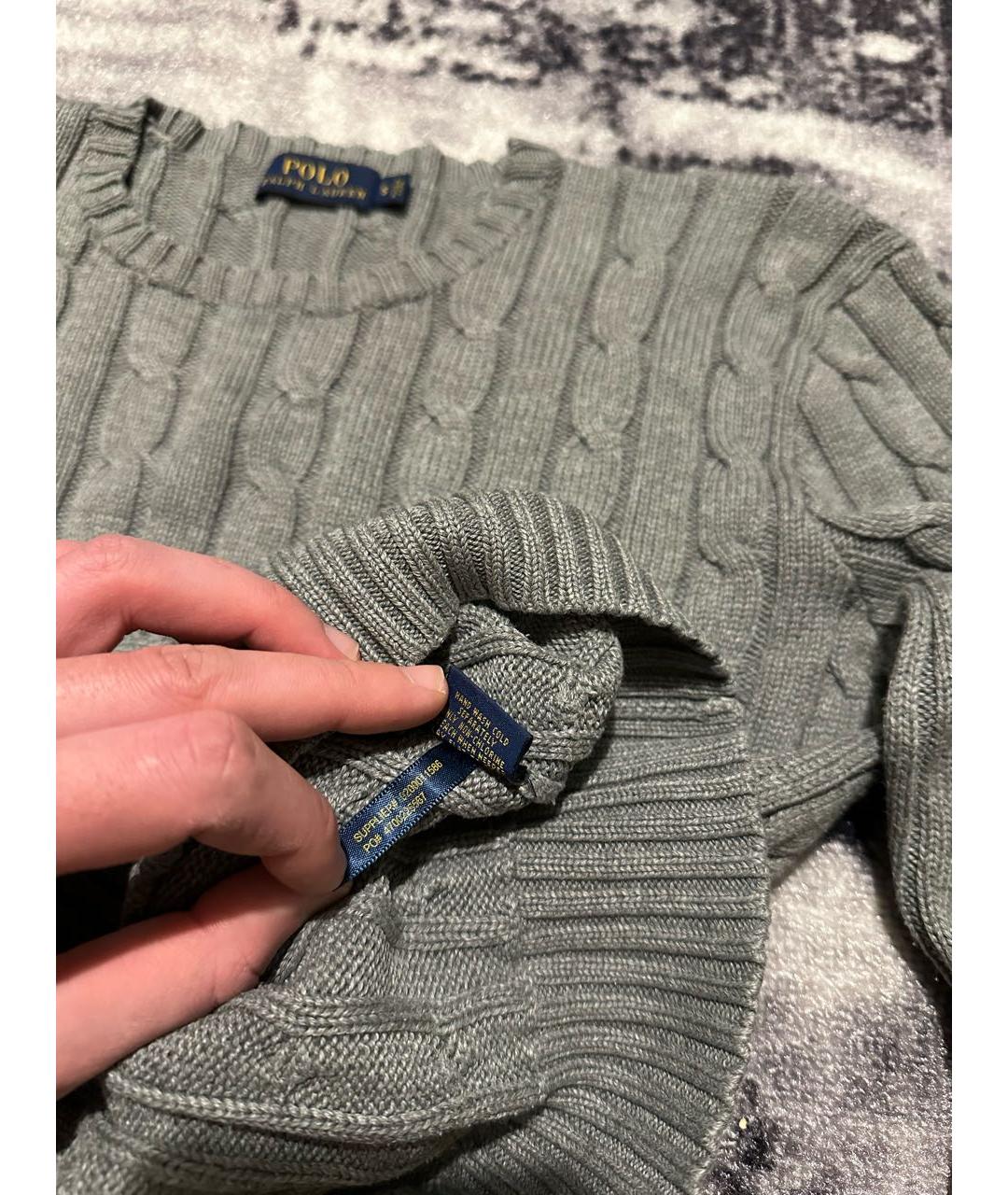 POLO RALPH LAUREN Антрацитовый хлопковый джемпер / свитер, фото 7