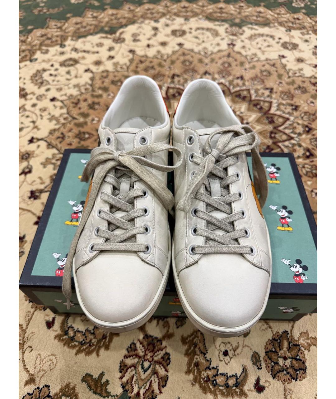 GUCCI Бежевые кожаные кеды, фото 2