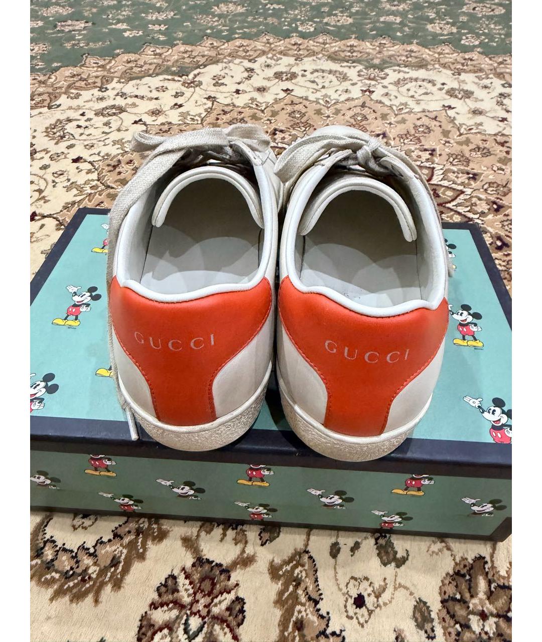 GUCCI Бежевые кожаные кеды, фото 3