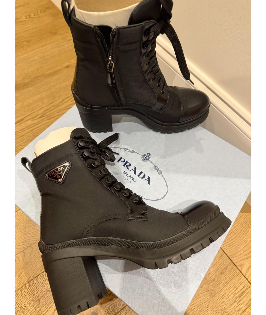 PRADA Черные кожаные ботильоны, фото 2