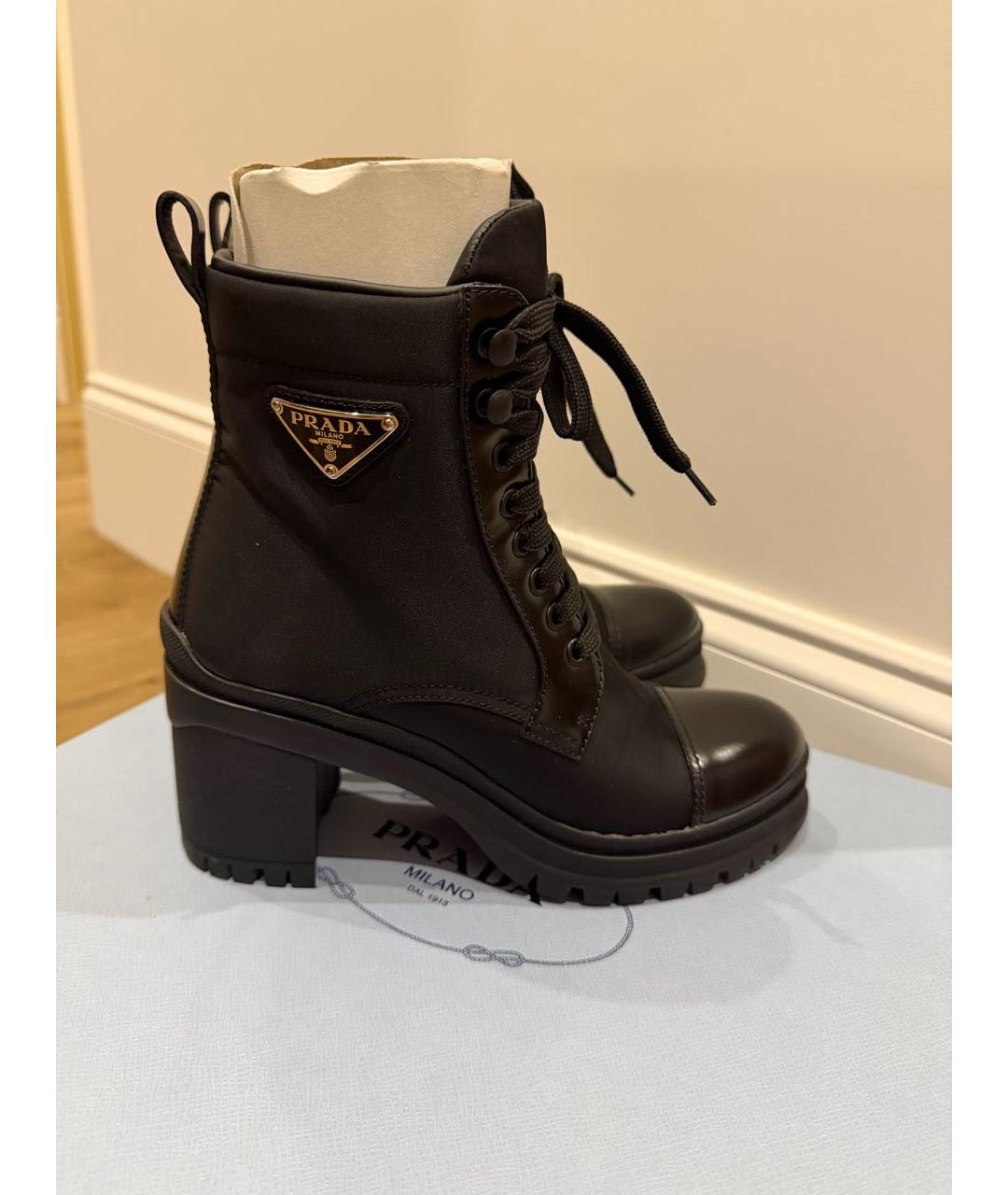 PRADA Черные кожаные ботильоны, фото 5