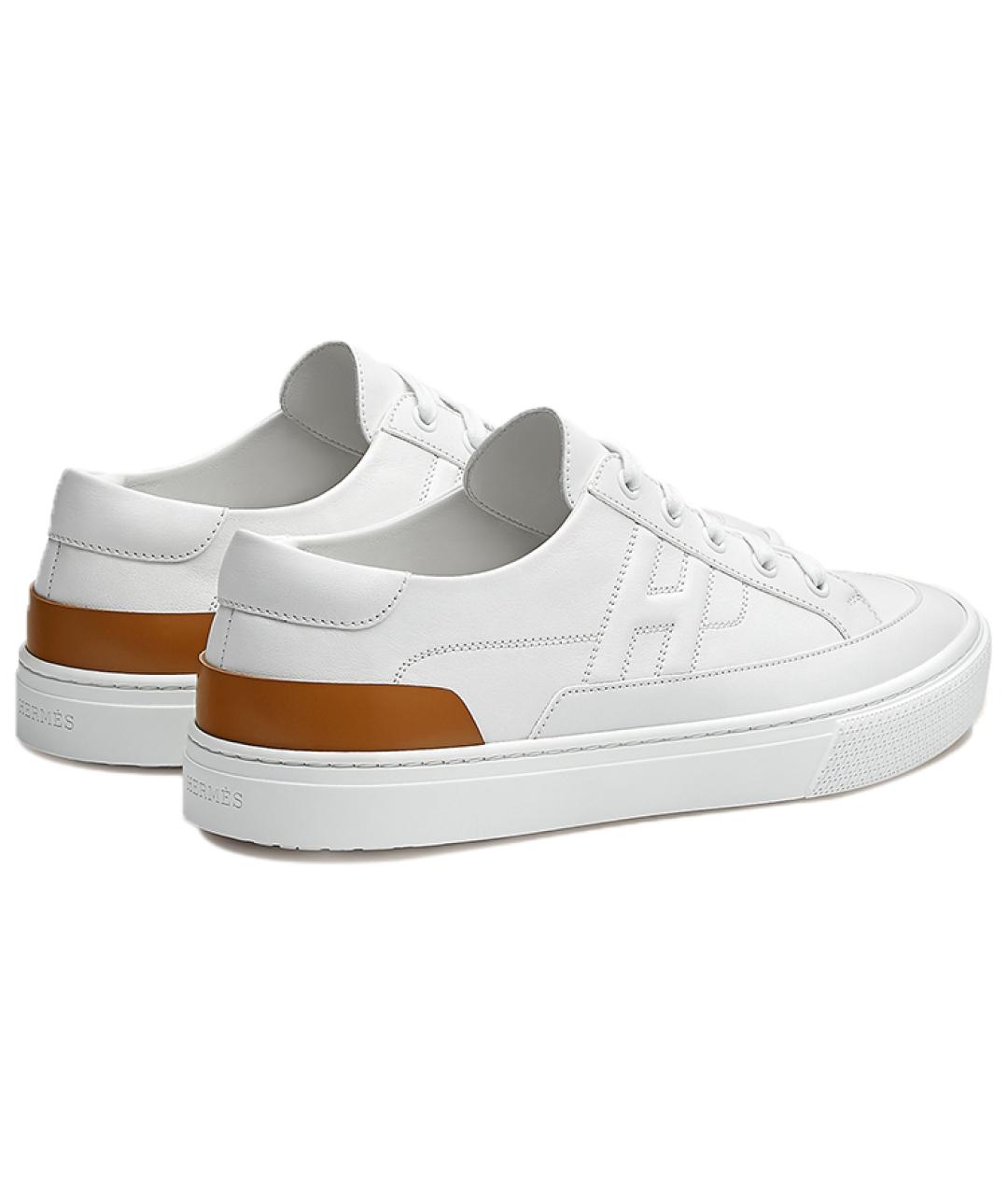 HERMES Белые кожаные низкие кроссовки / кеды, фото 5