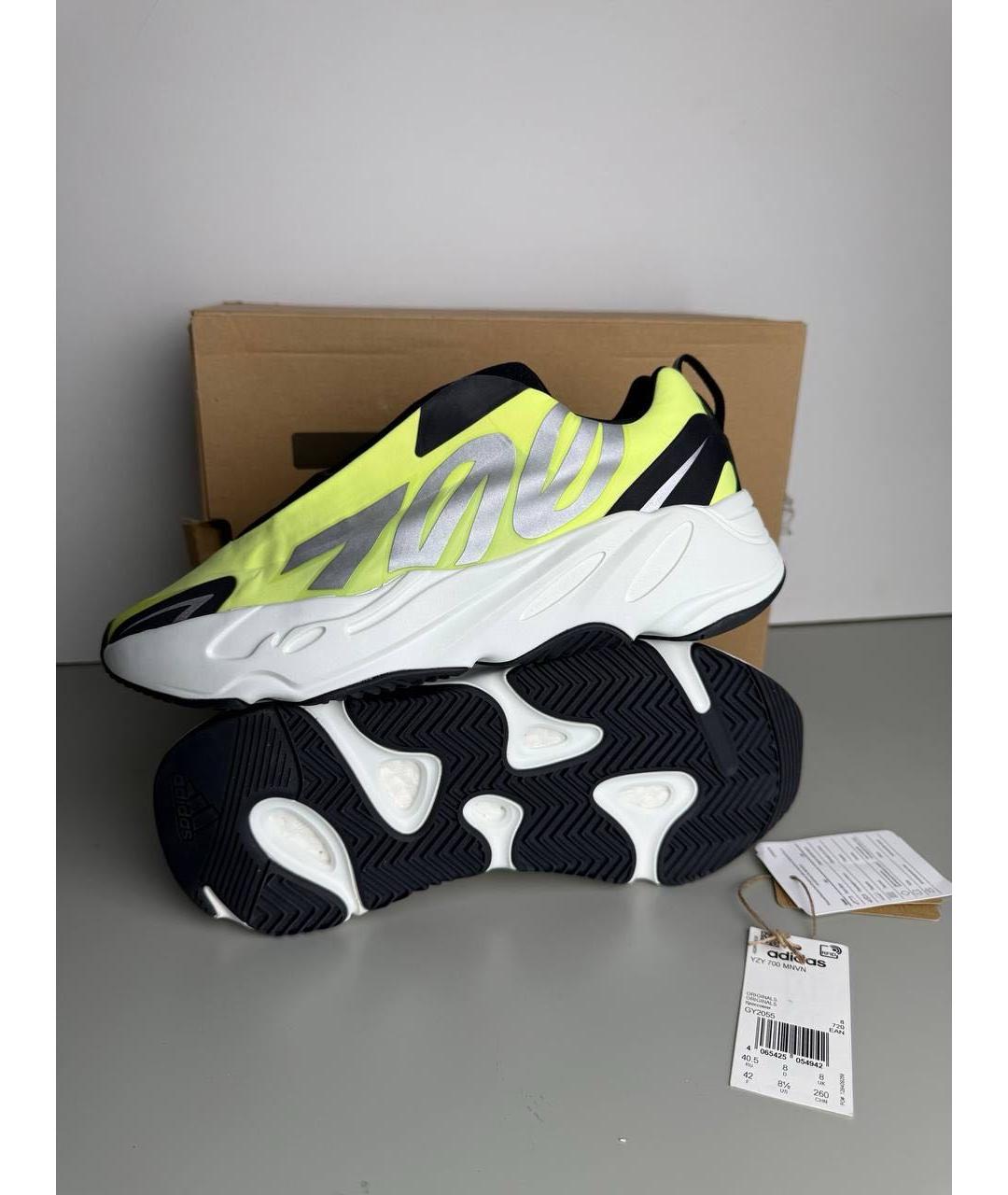 ADIDAS YEEZY Желтые синтетические низкие кроссовки / кеды, фото 3