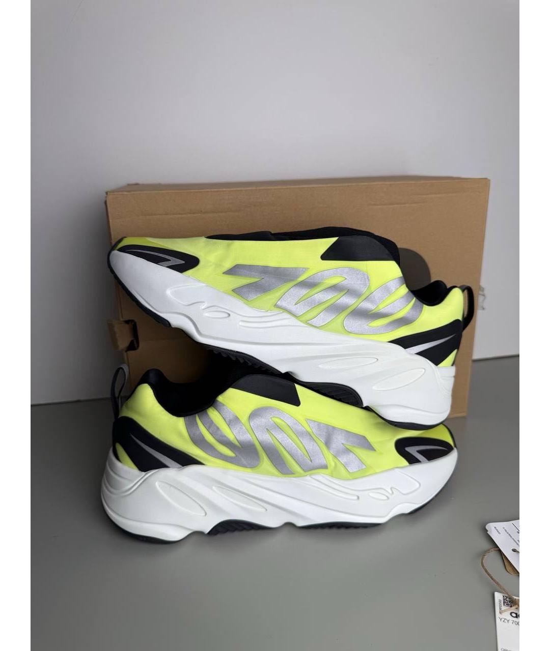 ADIDAS YEEZY Желтые синтетические низкие кроссовки / кеды, фото 4