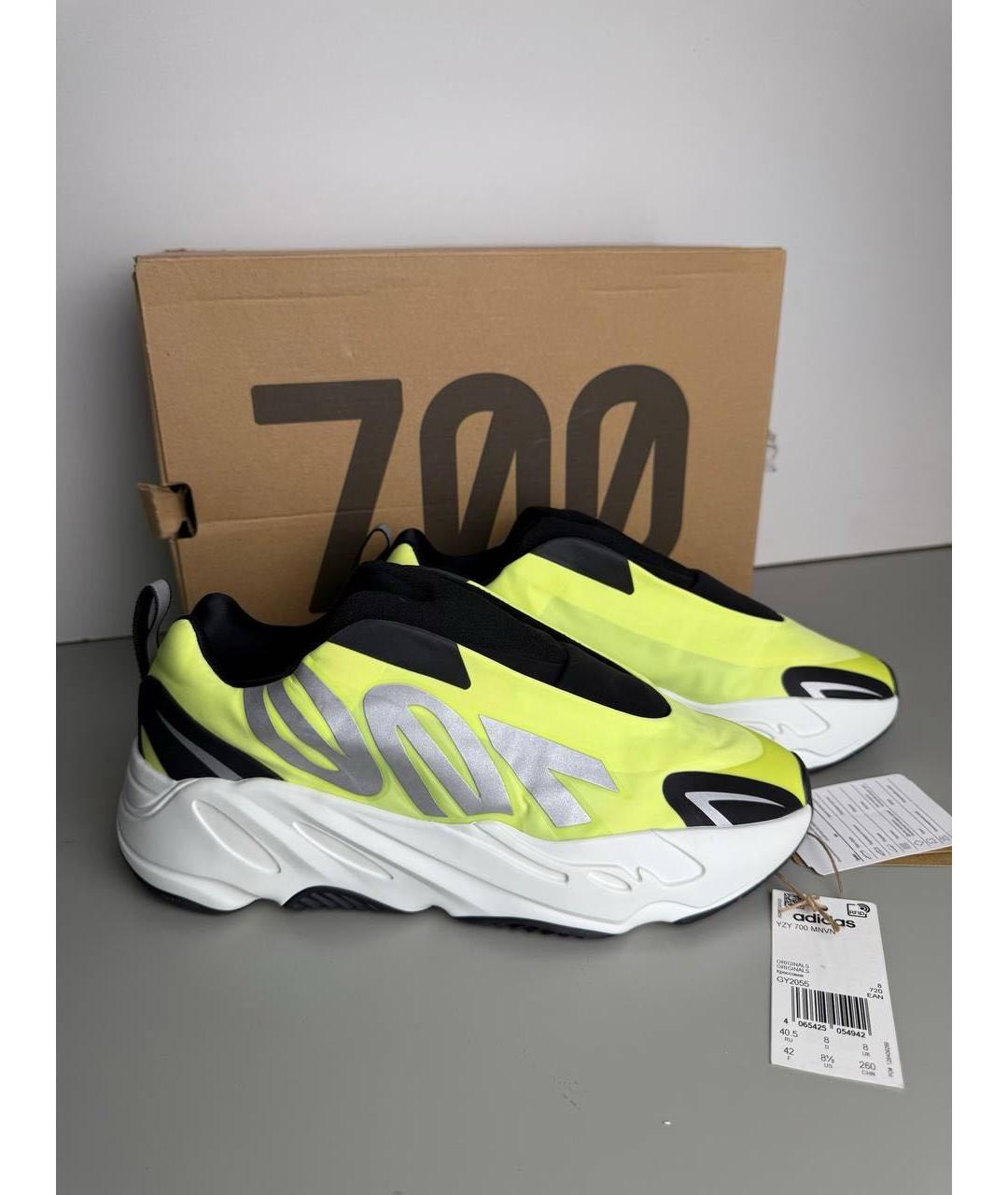 ADIDAS YEEZY Желтые синтетические низкие кроссовки / кеды, фото 5