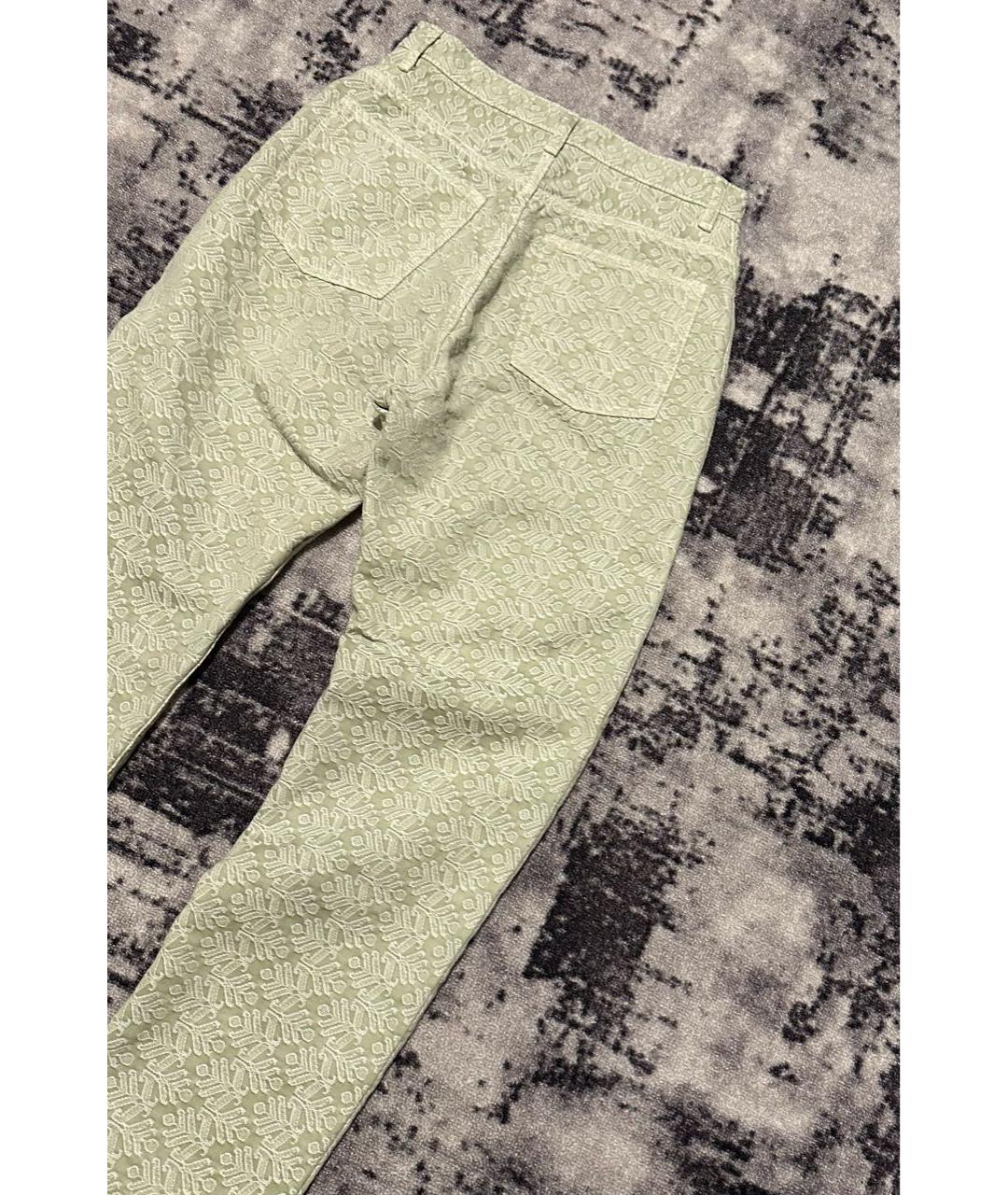 ACNE STUDIOS Зеленые хлопко-полиэстеровые прямые джинсы, фото 3