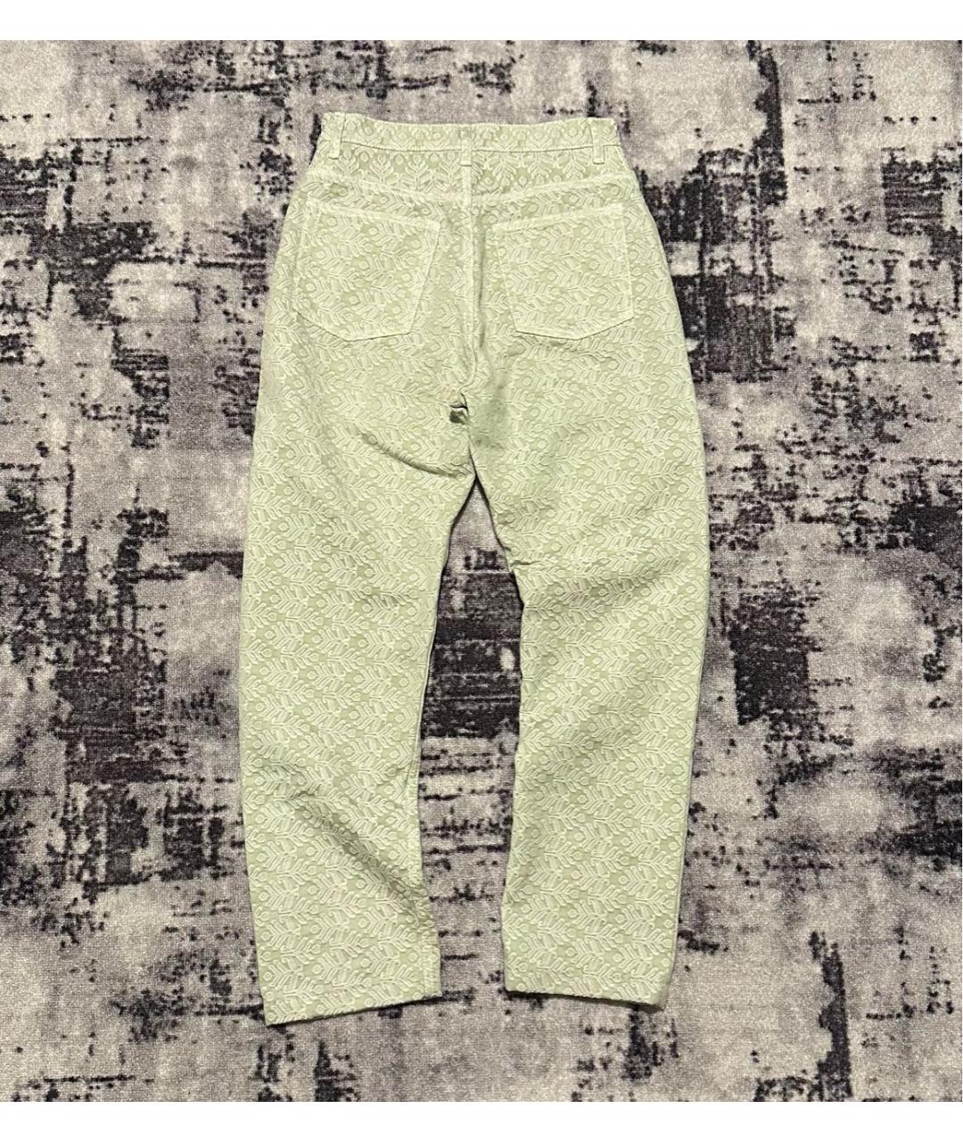 ACNE STUDIOS Зеленые хлопко-полиэстеровые прямые джинсы, фото 2