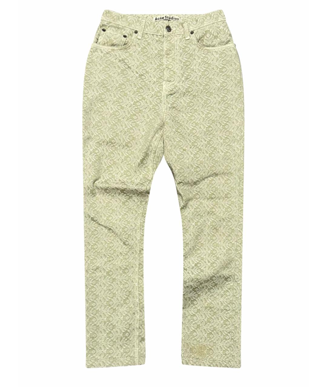 ACNE STUDIOS Зеленые хлопко-полиэстеровые прямые джинсы, фото 8