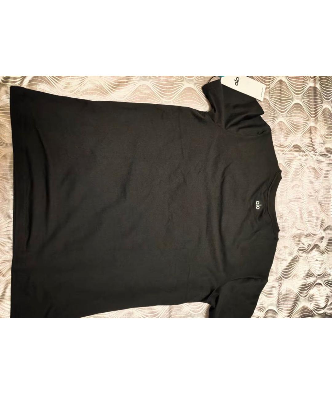 ALO YOGA Черная футболка, фото 4