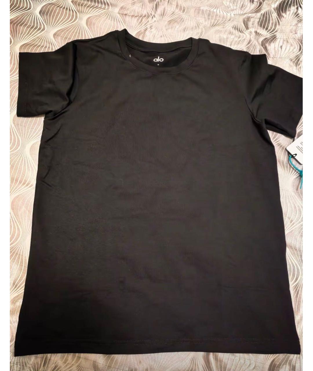 ALO YOGA Черная футболка, фото 5