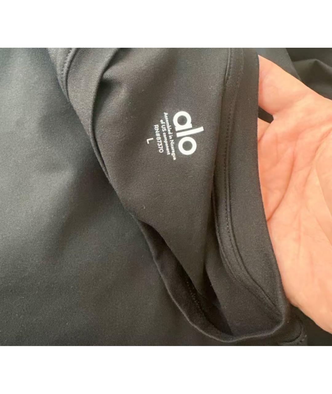 ALO YOGA Черная футболка, фото 7