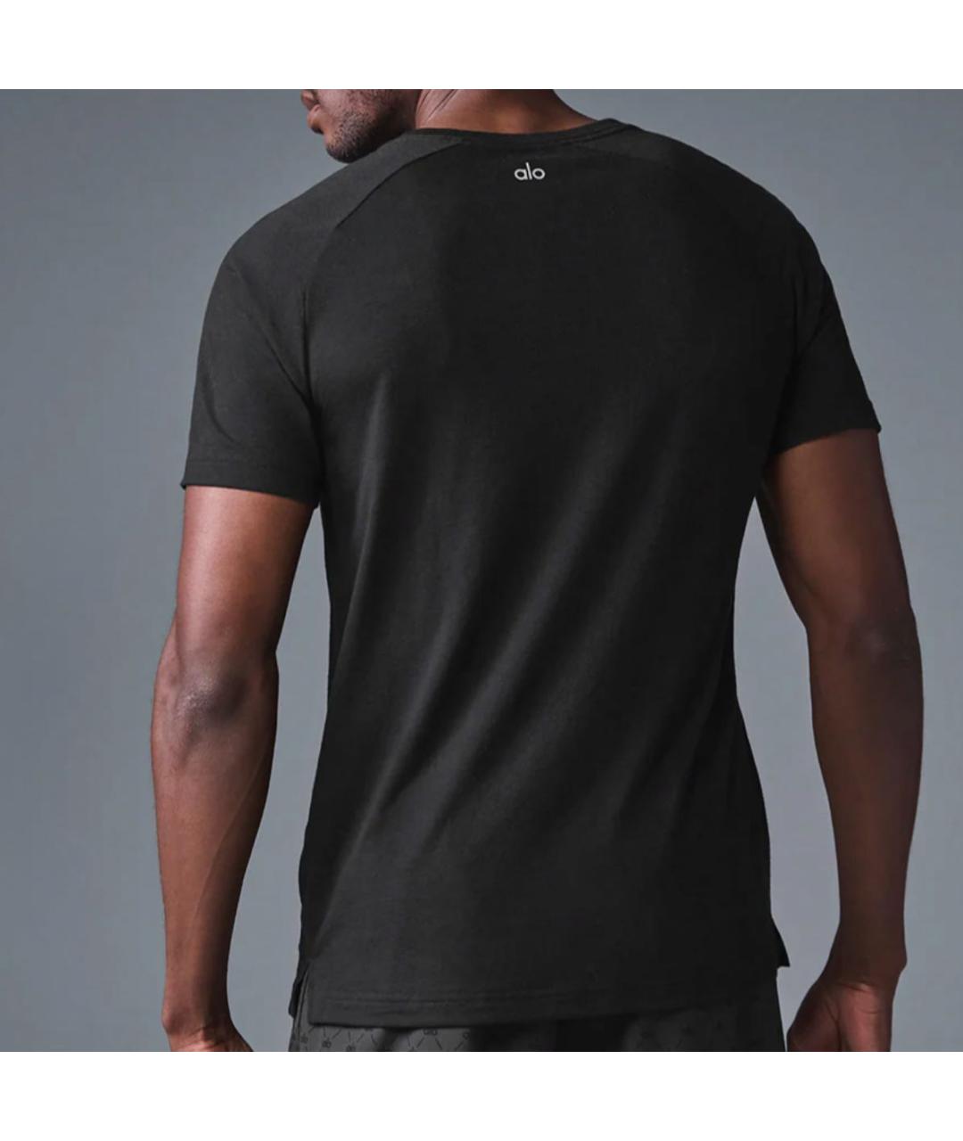 ALO YOGA Черная футболка, фото 3