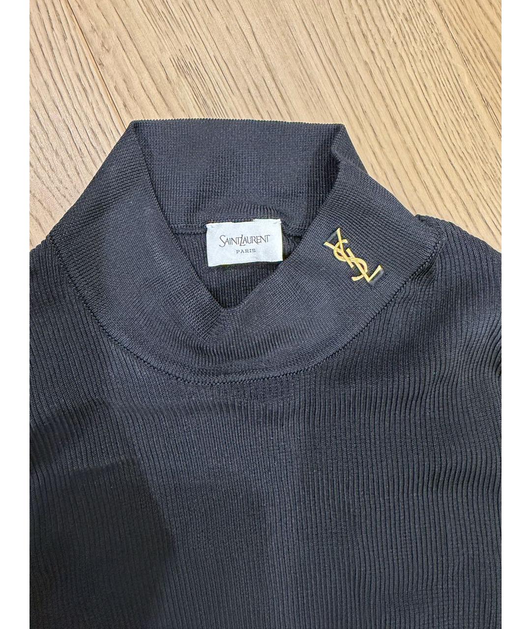 SAINT LAURENT Черная полиэстеровая водолазка, фото 2